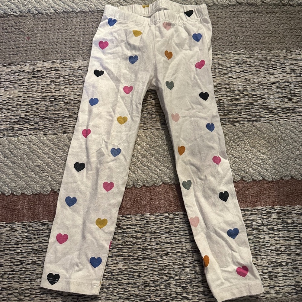 Multi Color Heart Girls Leggings